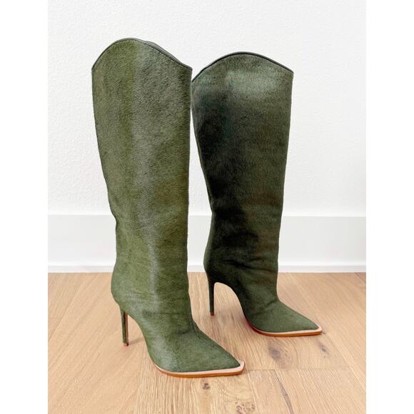 Schutz Maryana Welt Wild Pointed Toe Calf Hair High Heel Tall Boot US 5 - Picture 1 of 10